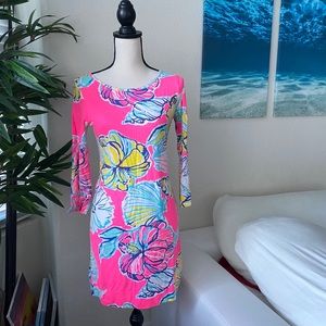 💕 Lily Pulitzer Pink with Floral Dress Sz XS